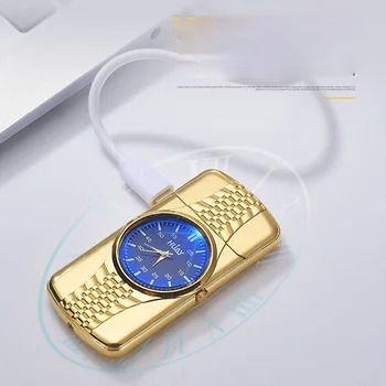 Spalvingas Laikrodis Cigarečių Degiklio Asmenybės Kūrybos USB Įkrovimo Lengvesni Žiūrėti Dalykėlių Vyrų Regalos Para Hombre Originales