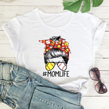 Spalvos Mama Gyvenimo Futbolo Beisbolo Taurės T-shirt Estetinės Motinos Diena Dovanų Marškinėlius Mielos Moterys Grafinis Žaidimo Dienos Top Marškinėliai