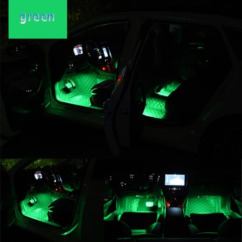 Spalvotų Automobilis 9 LED 2 In1 Interjero Atmosferą Šviesos Brūkšnys Grindų, Koja Juostelės Žibintai Ford Focus, Fusion Escort 