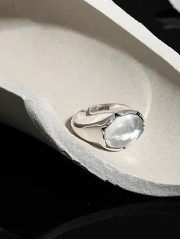 S'STEEL Derliaus Kristalų Žiedai, Sidabro 925 Moterų Minimalistinė Geometrinių Dizaineris Atidaryti Žiedas 2021 Tendencija Smulkūs Juvelyriniai dirbiniai