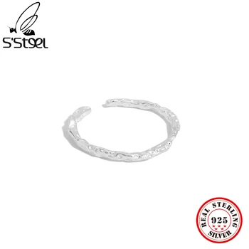 S'STEEL Reguliuojamas Žiedai Moterims 925 Sterlingas Sidabro Minimalistinė Geometrinių Dizaineris Žiedas 2021 Anel Feminino Smulkūs Juvelyriniai dirbiniai Dovanos