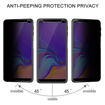 Stabdžių Peeping Grūdintas Stiklas Samsung Galaxy A6 A7 A8 A9 J4 J6 Privacy Screen Protector A6 A8 J4 J6 Plius Plėvelė, Stiklas