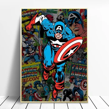 Stebuklas Keršytojas Drobės Tapybos Sienos Meno Kapitonas Amerika Super Herojus Anime Komiksai Plakatas ir Spausdinti Paveikslėlį Namų Puošybai