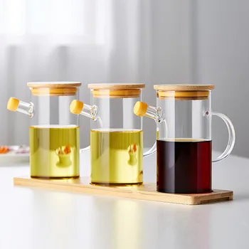Stiklo kiekybiniai aliejaus butelis Japonijos sandarus aliejaus butelis virtuvėje butelis bakas kūrybos sojos namų aliejaus padažas su actu