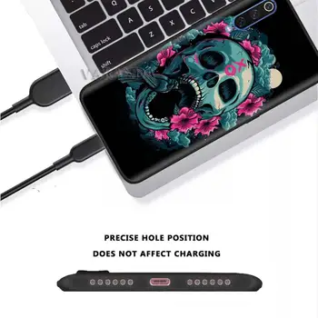 Stiliaus Gėlių Kaukolė Atveju Xiaomi Mi Poco X3 NFC 10T Pro 5G 11 10 Pastaba Lite 9T M3 CC9 9SE Telefono Coverba A2 F1 Padengti Funda
