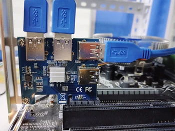 Stove PCI-E PCI Express Plėtra Card PCIE 1 iki 4 Prievadai USB 3.0 Adapteris PCI-E Riser Card For Bitcoin Miner Antminer BTC Kasyba