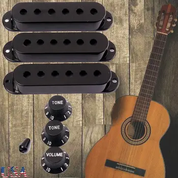 Strat Gitara Pikapas Apima Rankenėlės Jungiklis Patarimas Nustatyti Fender Stratocaster Pakeitimo Accessory Kit Black