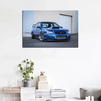 Subaru Impreza WRX STI Automobilį Sienos Menas Drobė Namų Mėlyna Dekoro Tapybos HD Spausdinti Šiuolaikinės Plakatai Cuadros Modulinės Nuotraukas Kambarį