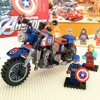 Suderinamas su Lego, Disney, statyba blokai berniukas asamblėjos Marvel Keršytojas mažų dalelių žaislas automobilis vaikų gimtadienio dovanos