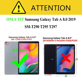 Sunkiųjų 2 in 1 Hibridas Patikima Silicio Case For Samsung Galaxy Tab 8.0 2019 SM-T290 SM-T295 T295 T297 Tablet atveju +FilmGift