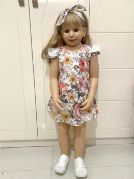 Sunku Vinilo Bamblys Princesė Šviesūs Šypsena Mergina Lėlės 100 CM, Pavyzdžiui, Nekilnojamojo 3-metis Dydis Vaikų Drabužių Foto Modelis Dress Up Žaislas