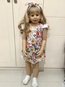Sunku Vinilo Bamblys Princesė Šviesūs Šypsena Mergina Lėlės 100 CM, Pavyzdžiui, Nekilnojamojo 3-metis Dydis Vaikų Drabužių Foto Modelis Dress Up Žaislas