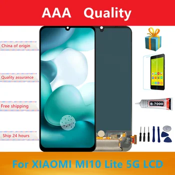 Super AMOLED Ekranas Xiaomi MI 10 Lite 5G Ekrano, pirštų Atspaudų Funkcija 10 Jutiklinio Ekrano Pakeitimas MI10 Lite 5G Pasaulio