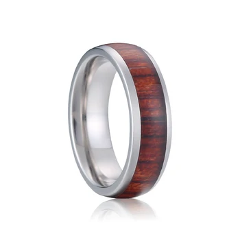 Super spręsti, medienos volframo karbido žiedai vyrams ir moterims vestuvių juostas mados nerūdijančio plieno papuošalai piršto žiedai, 6mm/8mm