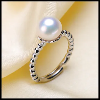 Susukti twist designopen žiedas Žiedas Mount Pearl Priedai Reguliuojamo Dydžio 925 Sidabro Žiedas Papuošalų 