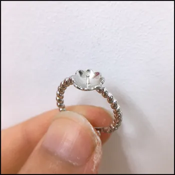 Susukti twist designopen žiedas Žiedas Mount Pearl Priedai Reguliuojamo Dydžio 925 Sidabro Žiedas Papuošalų 