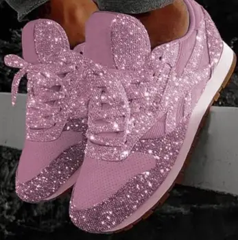 Swomen batus moteris butai atsitiktinis paslysti ant Keksiukų kalnų krištolas Naują Crystal Platforma Sportbačiai sapato chaussure zapatos de mujer