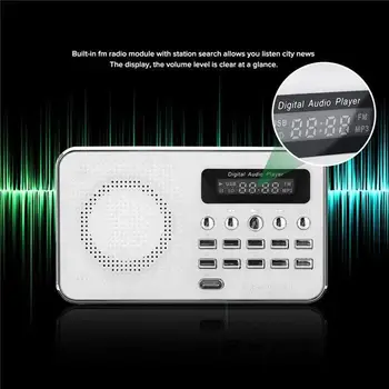 T-205 FM Radijo imtuvas skaitmeninės Multimedijos Radijo Nešiojamas Mini Lauko radijo Garsiakalbis MP3 Muzikos grotuvas Garsiakalbis Sporto Garsiakalbis