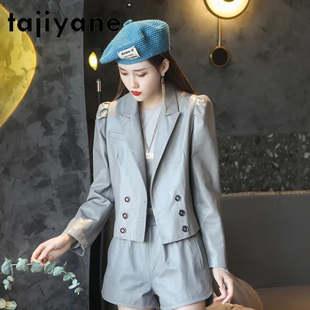 Tajiyane Originali Odinė Striukė Moterims Pavasario Trumpas Avikailio Kailis Moterų Korėjos Mados Kostiumą 2021 Veste Femme Pph4507