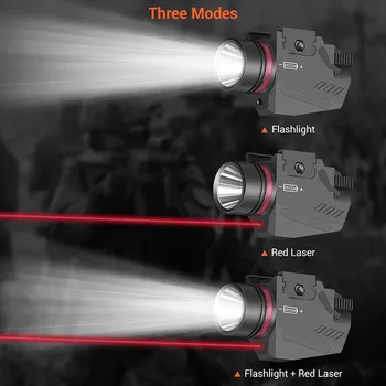 Taktinis Sumontuoti LED Ginklas Pistoletas Žibintų Underbarrel Žibintuvėlis Red Dot Lazerio Žvilgsnio Karinio Airsoft Pistoletas Šviesos 20mm Geležinkelių