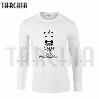 TARCHIA Mados vyriški ilgomis Rankovėmis Homme Cool T-Shirt Medvilnė Tee nusiraminkite Pandicron Žaisti, Miegoti Pikachu Plius Dydis