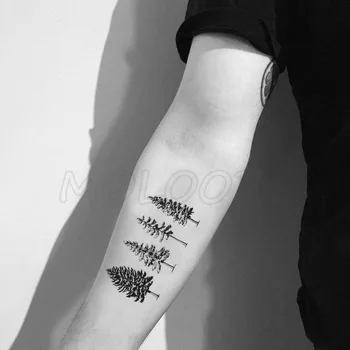 Tatuiruotė Lipdukas pušis Kalėdų augalų juodoji ranka kūno menas Vandens Perdavimo Laikinai Padirbti tatto 