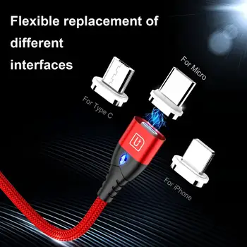 Telefonas Magnetas LED Magnetinio Kabelis USB C 