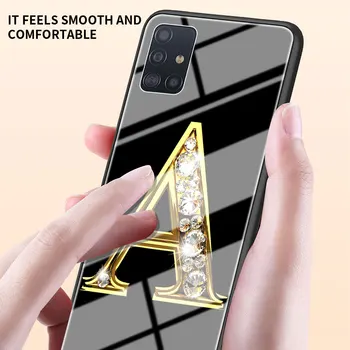 Telefono Dangtelis Skirtas Samsung Galaxy A50 A51 A71 A70 A30 A31 A21s A91 A10 A40 Grūdinto Stiklo Mobiliojo Atveju Abėcėlės Raidė