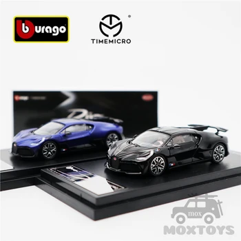 TimeMicro x Bburago 1:64 Bugatti DIVO juoda/Papuošalai mėlyna Diecast Modelio Automobilių