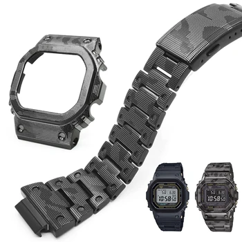 Titano Lydinio atveju ir watchband g shockDW5600 GWM5610 GW5000 Metalo Pakeitimo watchcase dirželis Rėmo Apyrankę DW5600