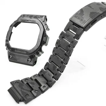 Titano Lydinio atveju ir watchband g shockDW5600 GWM5610 GW5000 Metalo Pakeitimo watchcase dirželis Rėmo Apyrankę DW5600