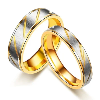 Titano Plieno Pora Aukso Žiedus Bangų Modelį Vestuvių Begalybės Žiedą Vyrų ir Moterų Dalyvavimas, Papuošalai, Dovanos