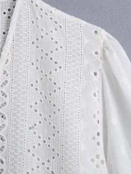 Toppies Prancūzijos Romantiška Suknelė Kleid Langarm Mini Kleider Vestidos Tuščiaviduriai Iš Baltos Suknelės
