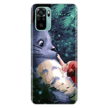 Totoro Atkakli Toli Ghibli Kaonashi Telefoną Atveju Xiaomi Redmi Pastaba 10 9 Pro Max 10S 9S 8T 8 8A 9 9A 9C NFC 9T 7 Minkštas Viršelis