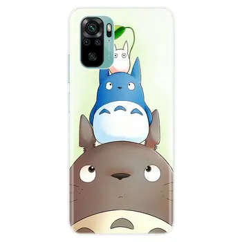 Totoro Atkakli Toli Ghibli Kaonashi Telefoną Atveju Xiaomi Redmi Pastaba 10 9 Pro Max 10S 9S 8T 8 8A 9 9A 9C NFC 9T 7 Minkštas Viršelis