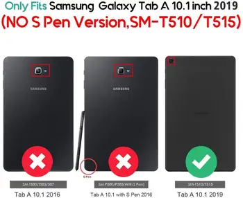 TPU soft Case for Samsung Galaxy Tab 10.1 2019 SM-T510 SM-515 Atveju Ultra Plonas funda Stovo dangtelį Galaxy Tab 10.1 T510