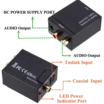 TQQLSS USB DAC Skaitmeninio Į Analoginį Adapteris Optinio Pluošto Toslink Bendraašius Signalą Į Analoginį RCA Audio Converter Stiprintuvo Dekoderis