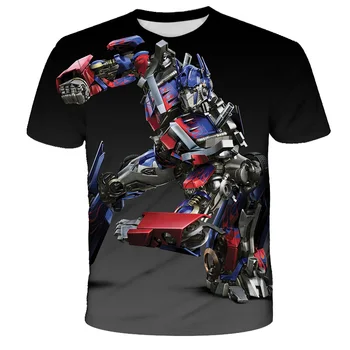 Transformatoriai 3D Atspausdintas T-shirt Vasaros Autobot Kamane Vaikų Tee Viršūnes Kietas Streetwear T Shirts, Berniukas, mergaitė Vaikai Trumpas rankovės