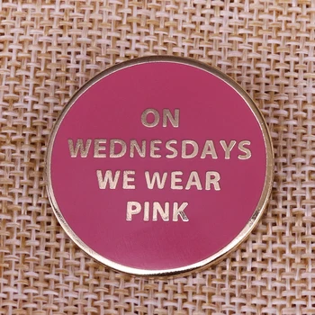 Trečiadieniais mes dėvėti rožinės spalvos Sagė Reiškia, merginos mygtuką Smeigtukai filmą collestions Moterų fasion priedų