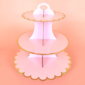 Trijų sluoksnių pyragas stovo gimtadienio reikmenys vienkartiniai popieriaus lankstymo desertas stalo tortas stovi tortas dekoravimo įrankiai