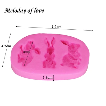 Triušis bunny Easter gyvūnų silikono formos Torto Įrankius, Keksiukų dekoravimo Gumpaste minkštus saldainius, šokolado liejimo T1381