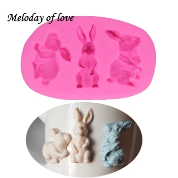 Triušis bunny Easter gyvūnų silikono formos Torto Įrankius, Keksiukų dekoravimo Gumpaste minkštus saldainius, šokolado liejimo T1381