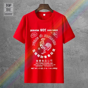 Trumpas Rankovės Marškinėliai Topai Teelocity Sriracha europos sąjungos Oficialusis Hot Chili Padažas Vyrų Grafinis T-Shirt