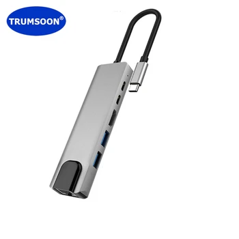 TRUMSOON C Tipo su RJ45 Ethernet 4K HDMI-USB C 3.0 