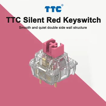 TTC Silent Raudonas Jungiklis, Mechaninė Klaviatūra, garso Išjungimo Linijinis 45g 3 Smeigtukai Auksą, Padengtą Pavasario Skaidrus Ašis Tinkinti 