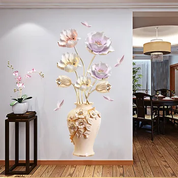 Tulpės Gėlių Drugelis Vaza Sienų Lipdukai Koridorius, Gyvenamasis Kambarys Dekoro 