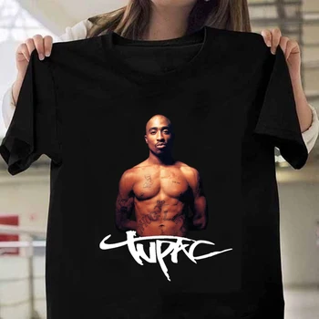 Tupac 2pac Juoda Marškinėlius Animacinių filmų Hip-Hop Marškinėliai Reperis Juokinga Moterys T-shirt Vasaros Trumpas Rankovės Marškinėliai Mens Harajuku Tees Drabužiai