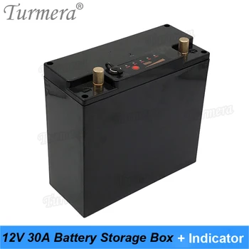 Turmera 12V 30Ah Baterijos Laikymo Dėžutė Atveju su DC Uosto Indikatorius Statyti 48Pieces 18650 Baterija Nepertraukiamo Maitinimo šaltinis 12V