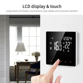 Tuya WiFi ES Smart Vandens Grindų Šildymo, Oro Kondicionierius LCD Touch Temperatūros Kontrolės Mobile App 