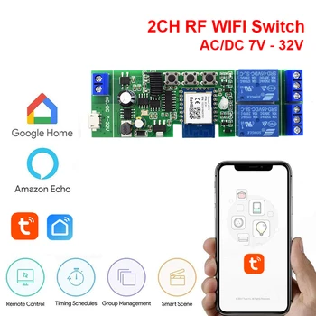 Tuya Wifi RF Įjungti modulį, USB 7-32V Belaidžio ryšio Relės Modulis Protingo Namo Automatizavimo Modulių PROGRAMĄ Nuotolinio Valdymo dirbti su Alexa